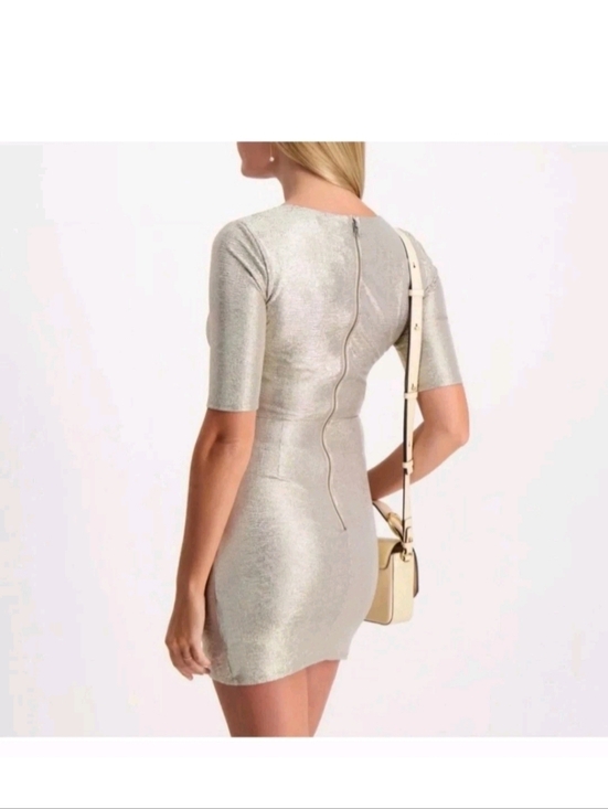 Alice + Olivia Judy dress with metallic V-Neck Mini Dress 0 New without tags. - Picture 15 of 16